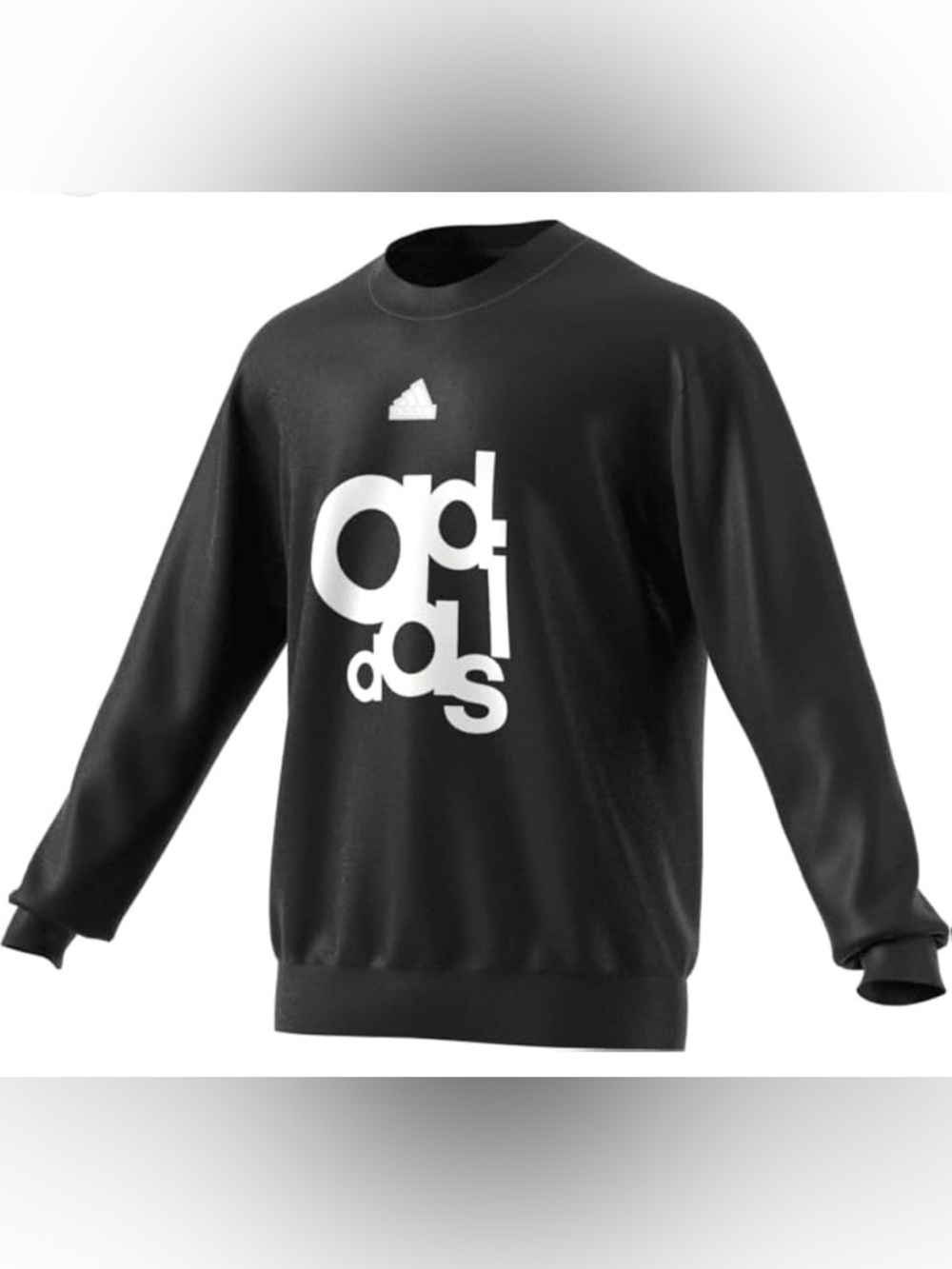 Adidas | Black Crewneck Sweatshirt with White Logo Size Medium